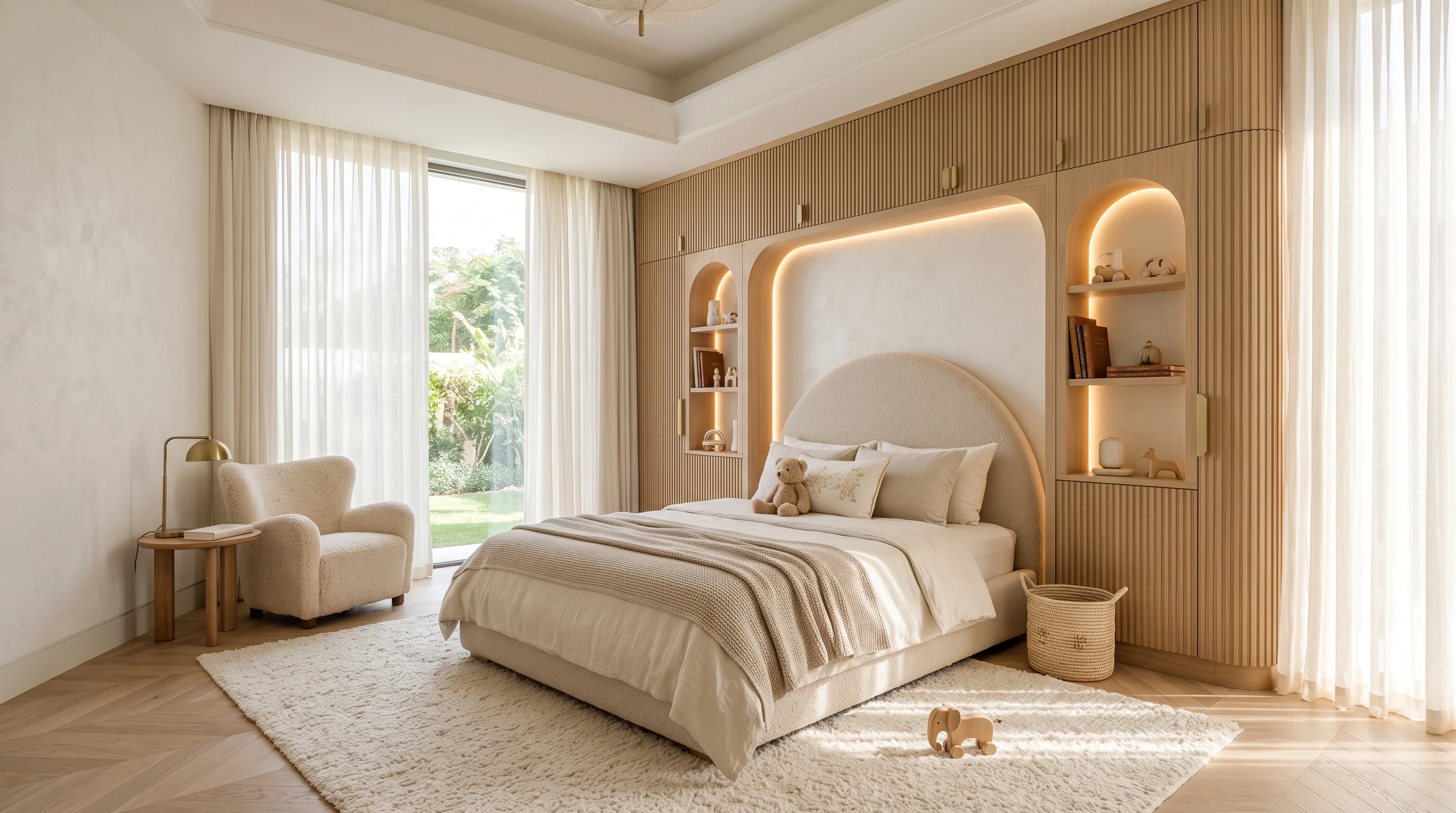 Luxury soft styling, custom textiles, and circadian lighting in Doha Qatar